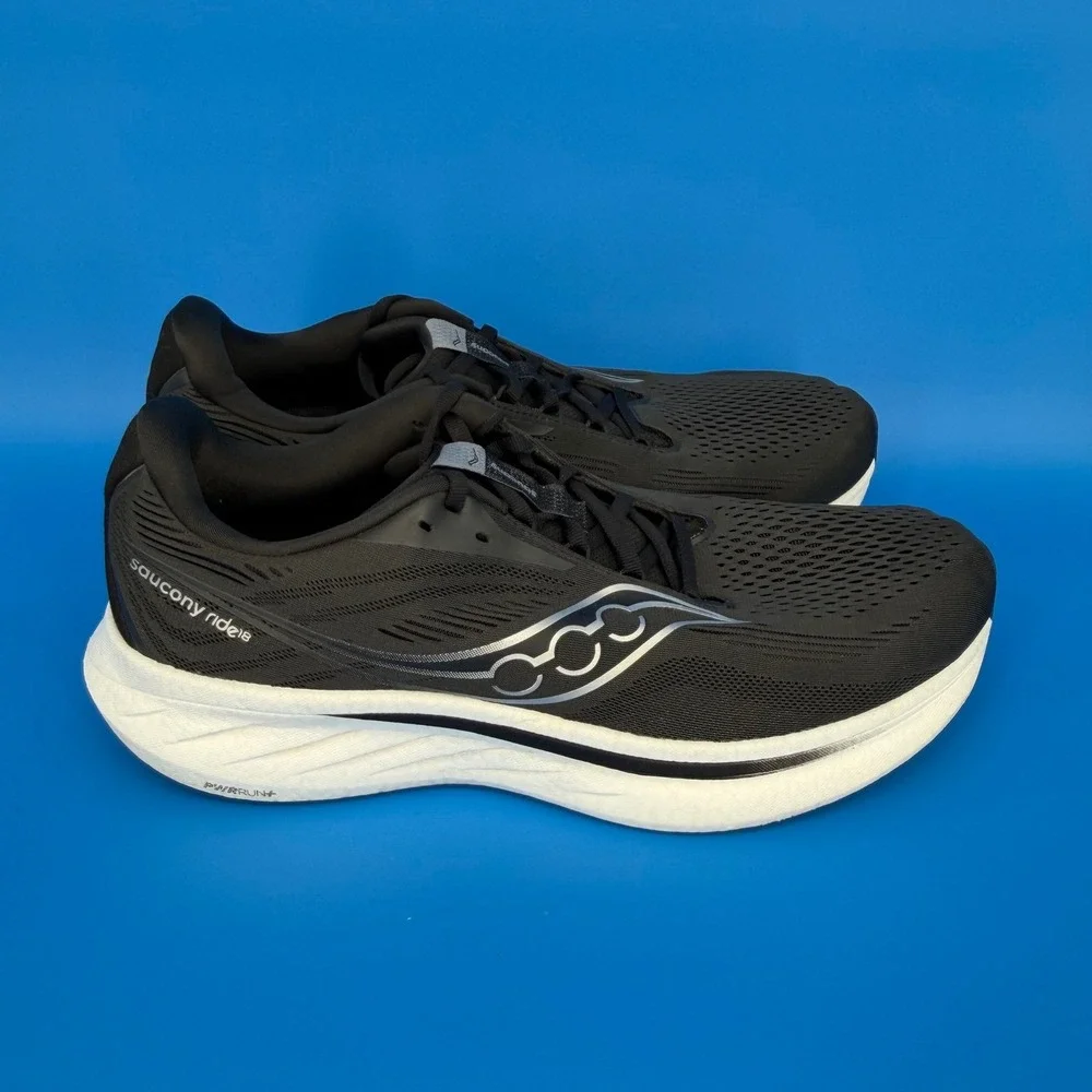 Saucony Ride‎ 15 Mens Running Shoes SneBlack White S21000-100 Size 12 Sneaker